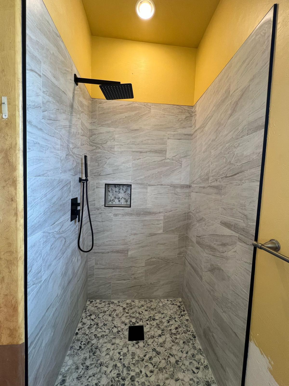 Modern shower with rain head